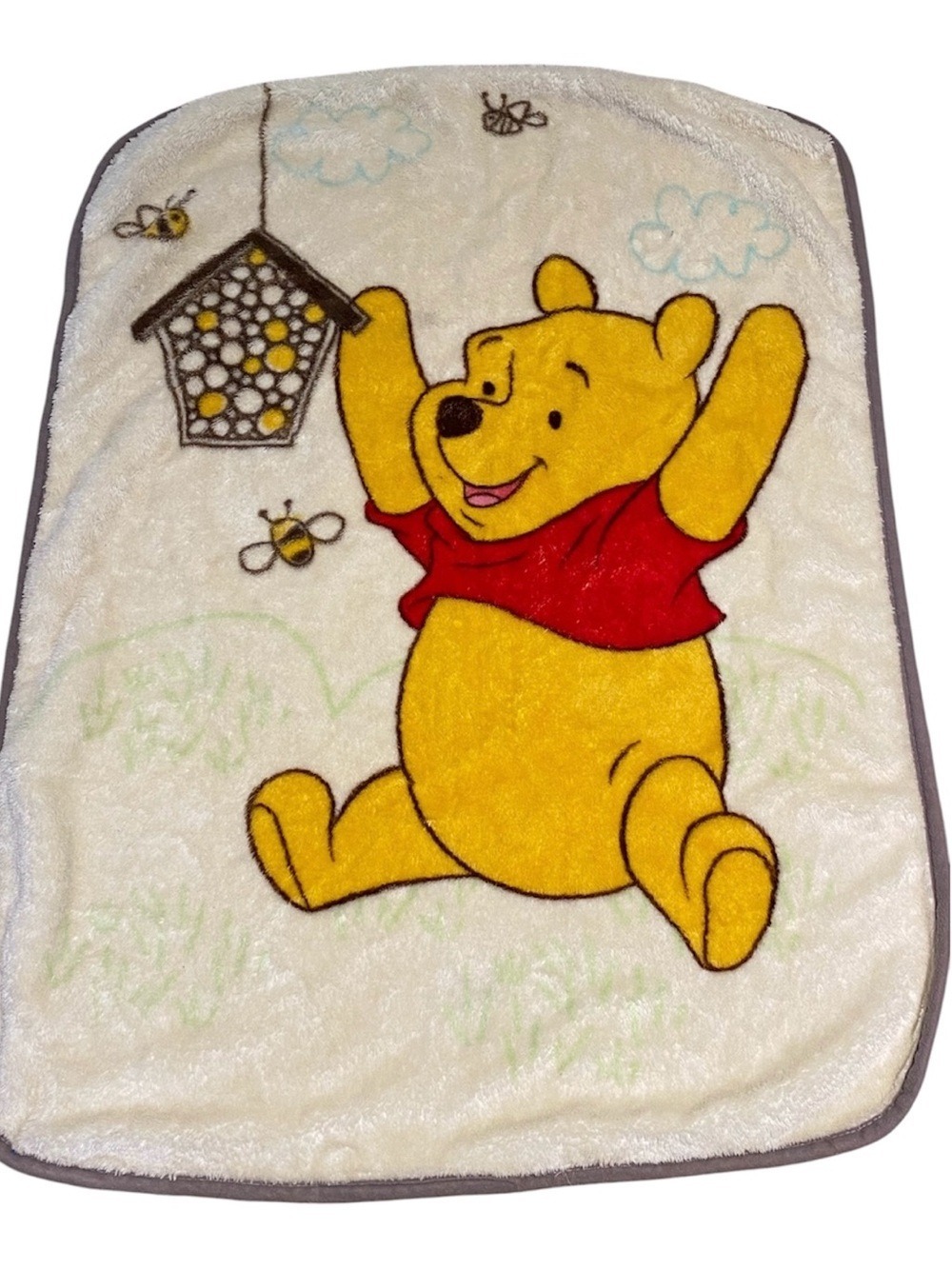 Disney Baby Winnie the Pooh Bee Hive Honey Bee Fleece Kids Throw Blanket Vintage